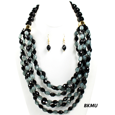 FASHION MULTI BEAD NK SET20"(NT1024-MNE1958)