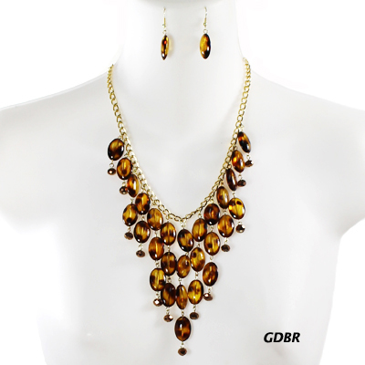 DANGLING BEAD BIB NK SET17"(NT1026-122860)