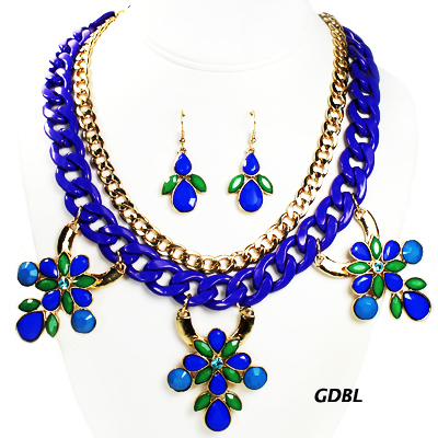 FASHION COLOR CHAIN NK SET18"(NT1027-SC71)