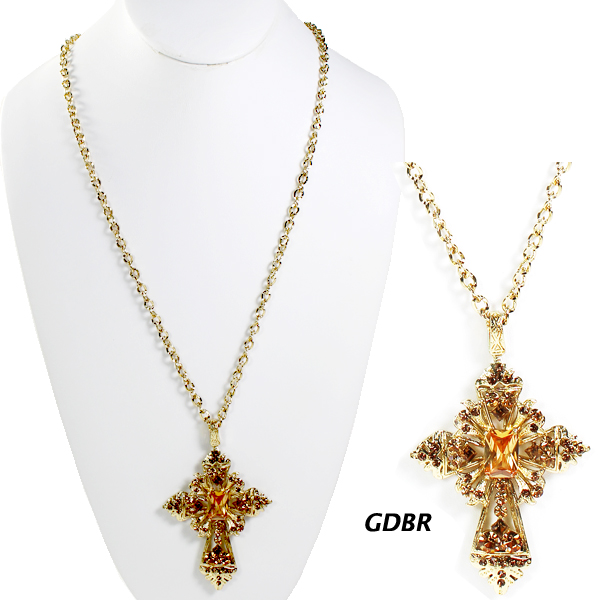 FASHION STONE CROSS NK25"(NT1044-N1760)