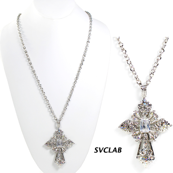 FASHION STONE CROSS NK25"(NT1044-N1760)