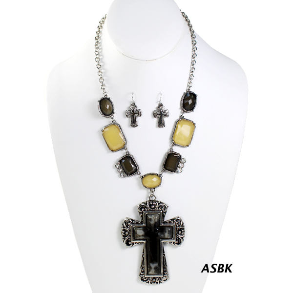 FASHION CROSS CHARM NK SET17"(NT1056-QNE7727)