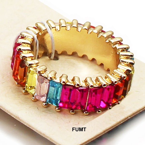 FASHION CZ BAGUETTE RING(RF0039-R1488)