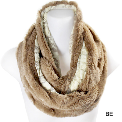 FASHION FUR W LACE INFINITY SCARF(SCA0024-FSS20001)