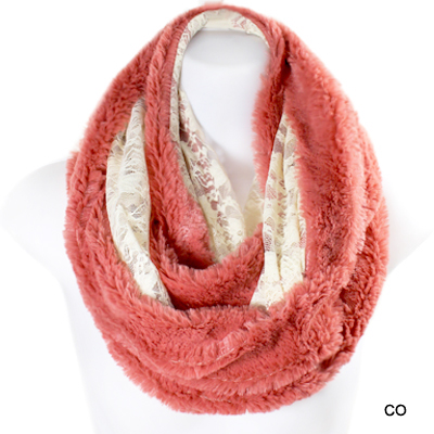 FASHION FUR W LACE INFINITY SCARF(SCA0024-FSS20001)