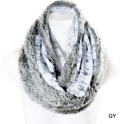 FASHION FUR W LACE INFINITY SCARF(SCA0024-FSS20001)