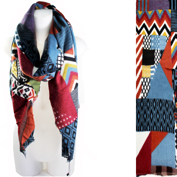 FASHION PATCH WORK PATTERN SCARF(SCA0039-CS6064)