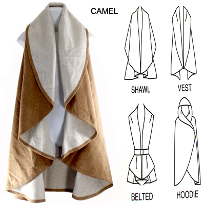 TWO TONE REVERSABLE SHAWL VEST(SHA0001-MSV0001)