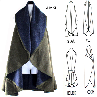 TWO TONE REVERSABLE SHAWL VEST(SHA0001-MSV0001)