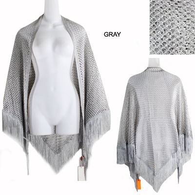 100%COTTON SOFT NET SHAWL NET SHAWL TASSEL(SHA0002-LOF482)