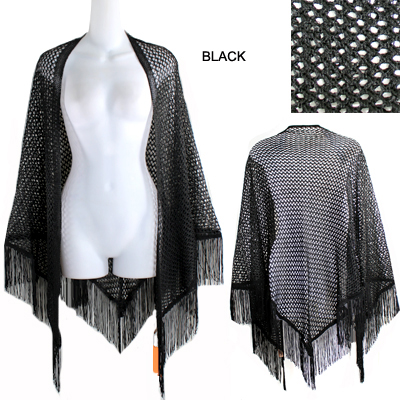 100%COTTON SOFT NET SHAWL NET SHAWL TASSEL(SHA0002-LOF482)