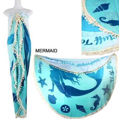 59"ROUND MERMAID BEACH COVER UP(SHA0014-LOF504)