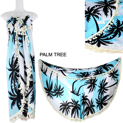 59"ROUND PALM TREE BEACH COVER UP(SHA0017-LOF507)