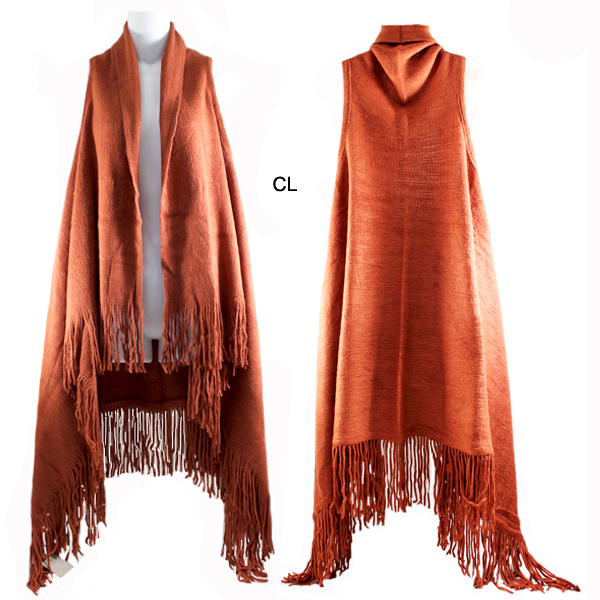 FASHION SOLID FRINGE VEST(SHA0025-MSV0006)