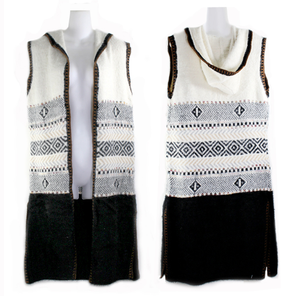 FASHION GEOMETRIC HOODIE VEST(SHA0027-MSV0019)