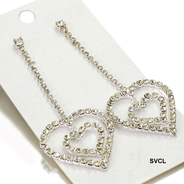 RHINESTONE HEART ER(EF0050-20569)