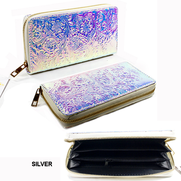 HOLOGRAPHIC SINGLE ZIPPER WALLET(HW0014-WA0058)