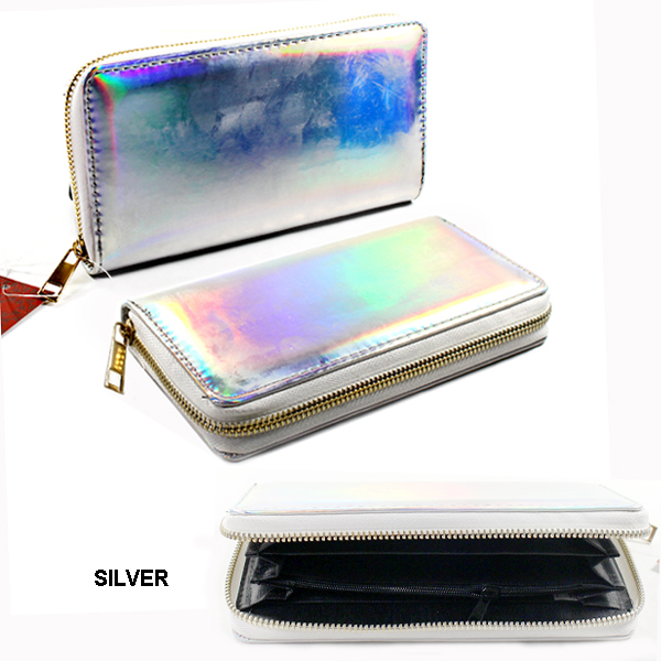 HOLOGRAPHIC SINGLE ZIPPER WALLET(HW0015-WA0045)