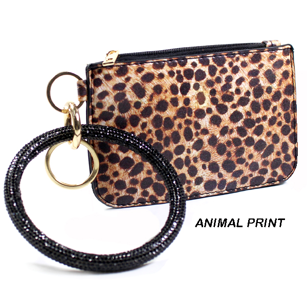 FASHION MD WALLET W STONE KEYCHAIN(HW0019-MWH02)