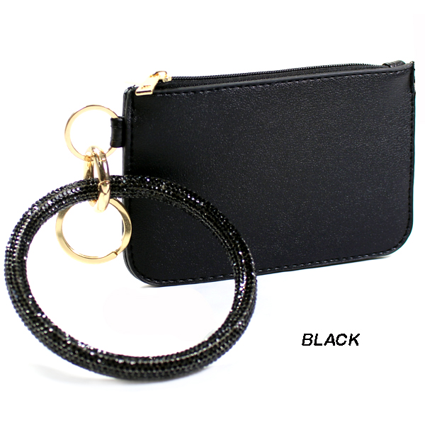 FASHION MD WALLET W STONE KEYCHAIN(HW0019-MWH02)