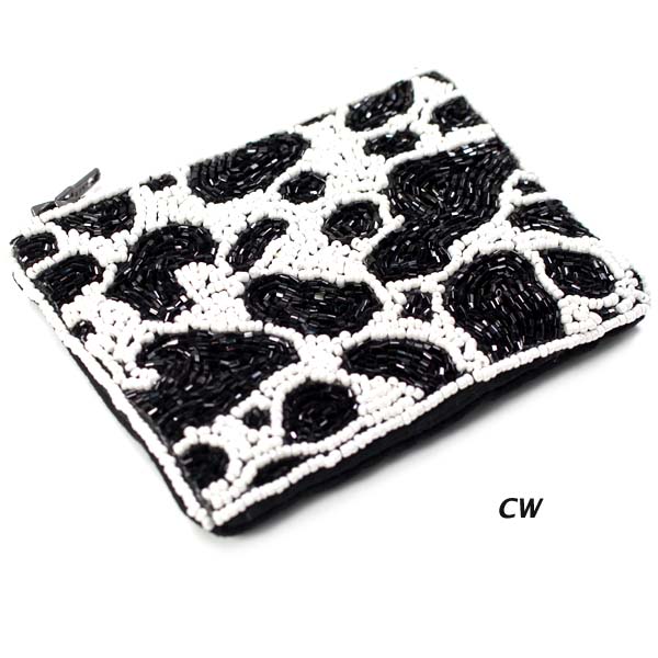 FASHION COW BEADED COIN PURSE(HW0024-MD728)